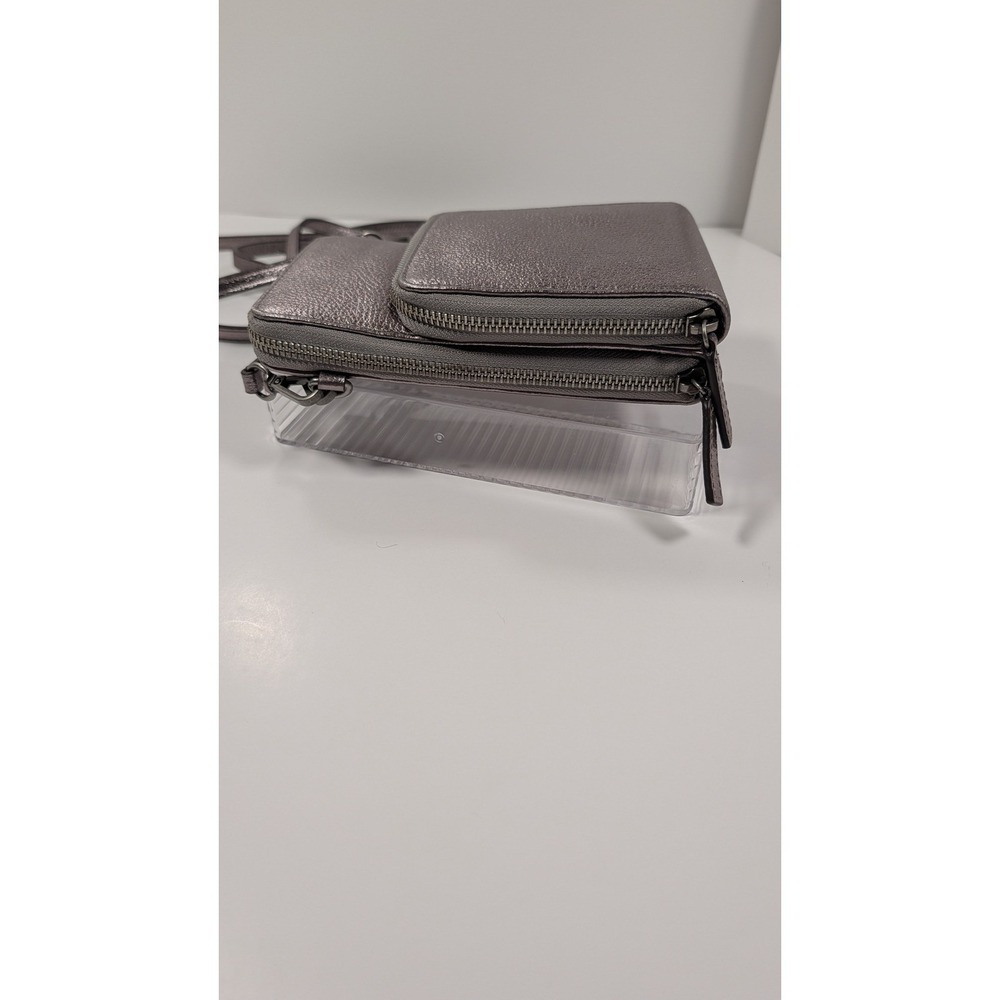 Metallic Gunmetal Leather Crossbody JJill - Picture 4 of 7